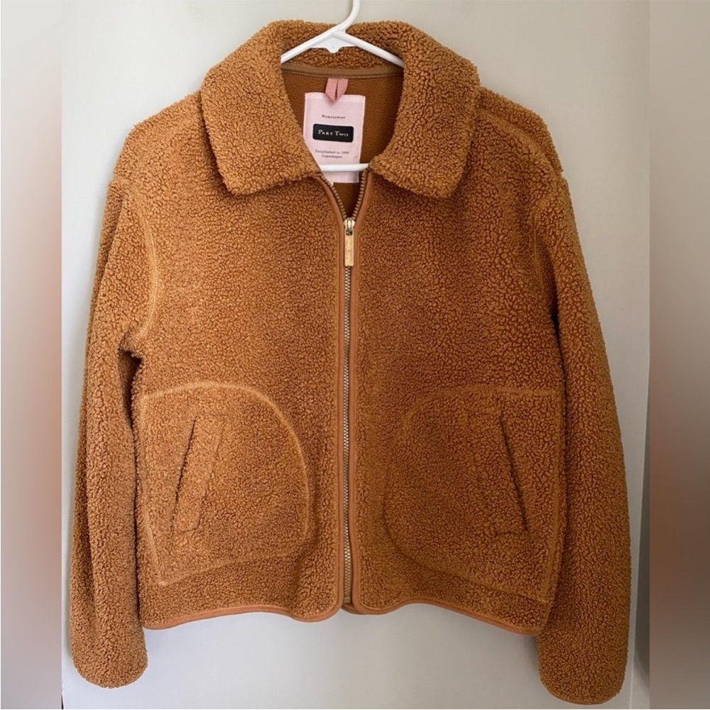 Part Two Copenhagen brown Sherpa  Zip-Up Jacket